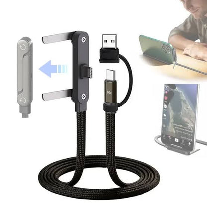 240W Type-C Fast Charging Cable with Foldable Phone Stand | USB-C Charging Cable